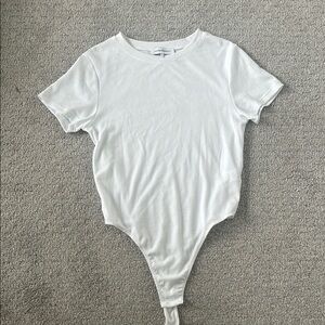 White Ribbed Bodysuit